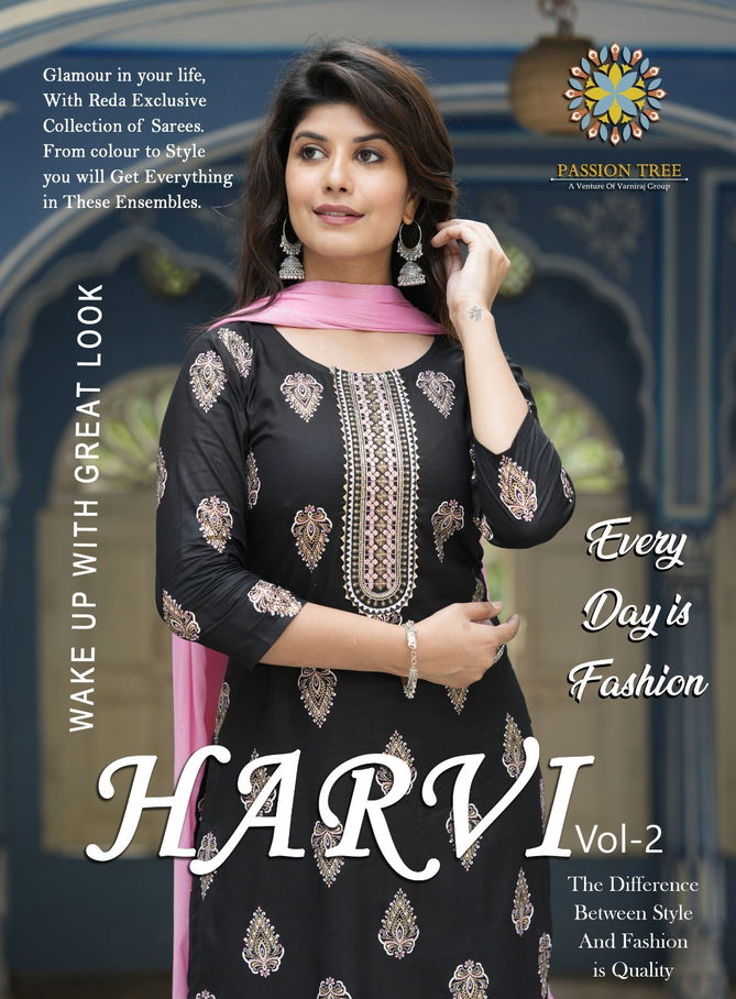 Harvi Vol 2 By Passion Tree Straight Cut Readymade Suits Catalog